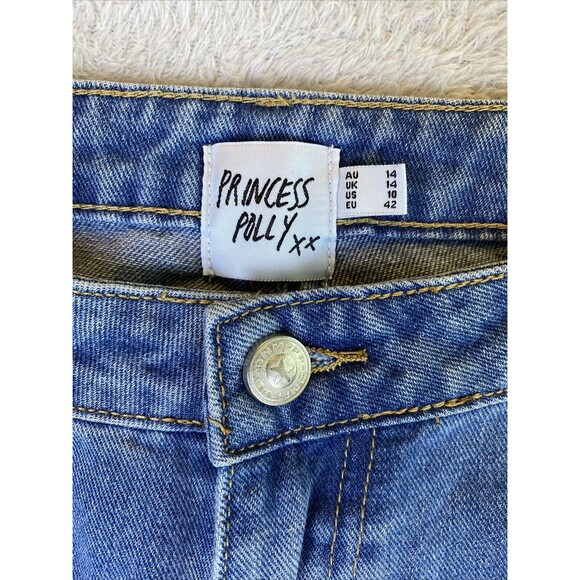 Princess Polly Jeans Women's 10 Denim High Rise Wide Leg Crop - Picture 2 of 9